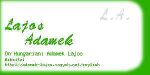 lajos adamek business card